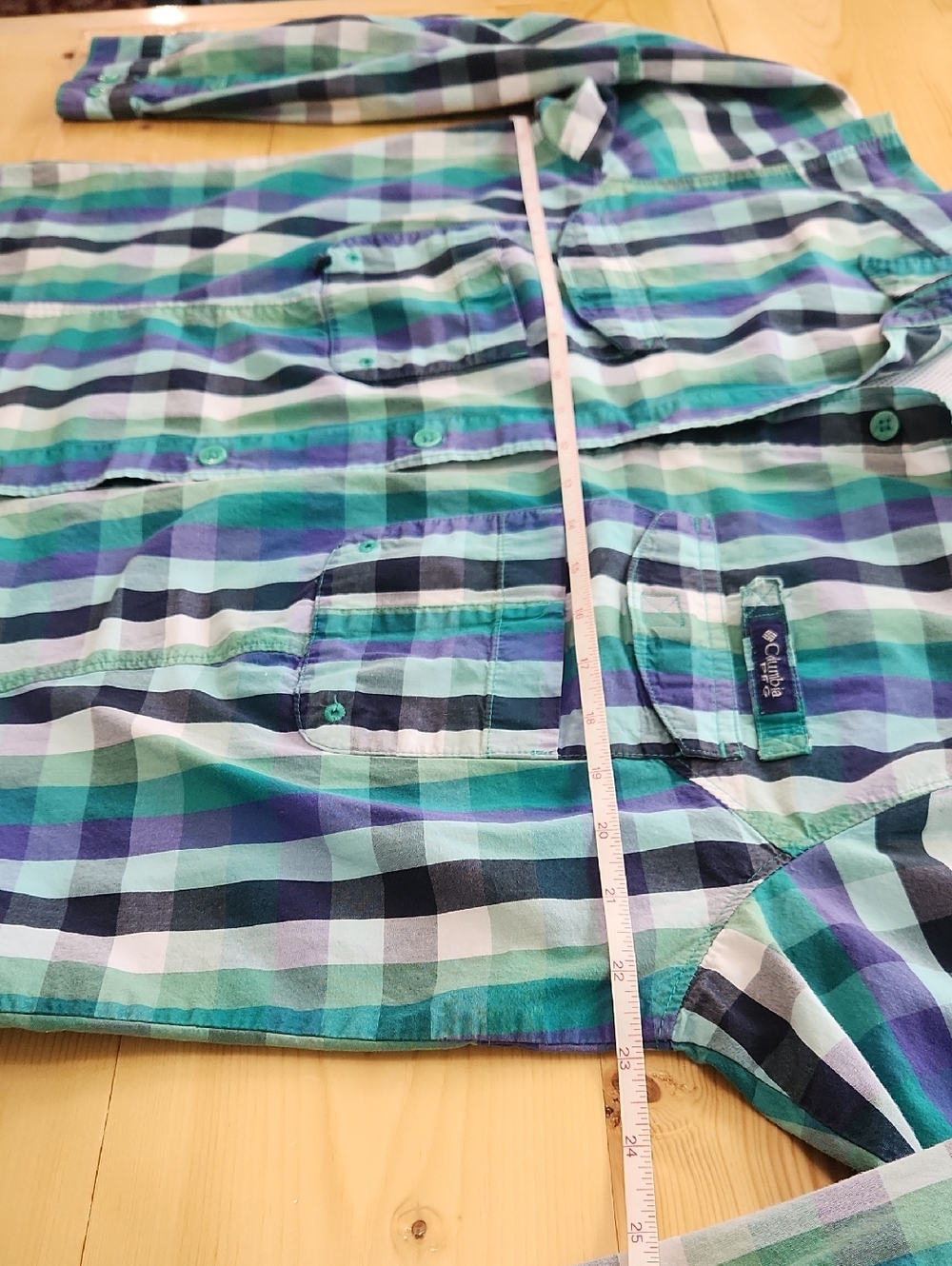Columbia PFG Super Bonehead Long Sleeve Fishing Shirt Plaid Cotton XL - Picture 17 of 17